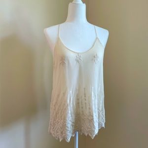 Ivory Crotchet Racer Back Tank